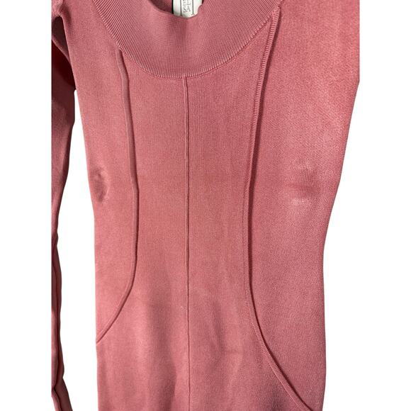 Helsa Scarlet Maxi Knit Dress Long Sleeve Minimalist Quiet Luxury Rose Pink XS - Picture 6 of 12
